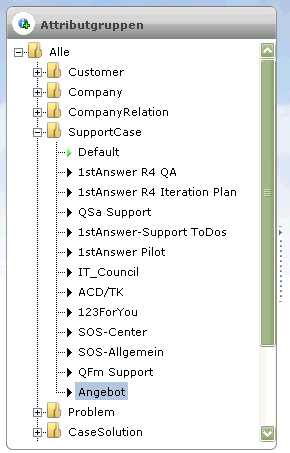 Neue Attributgruppe in Baum eingeordnet
