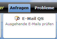 Menü Anfragen - E-Mail QS
