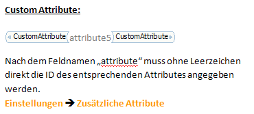 Beispiel für Platzhalter ATTRIBUTE Beispiel für Platzhalter ATTRIBUTE