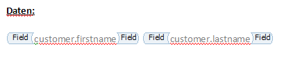 Beispiel für Platzhalter DATA