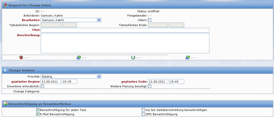 Erstellung eines neuen RfC Detailmaske Erstellung eines neuen RfC Detailmaske