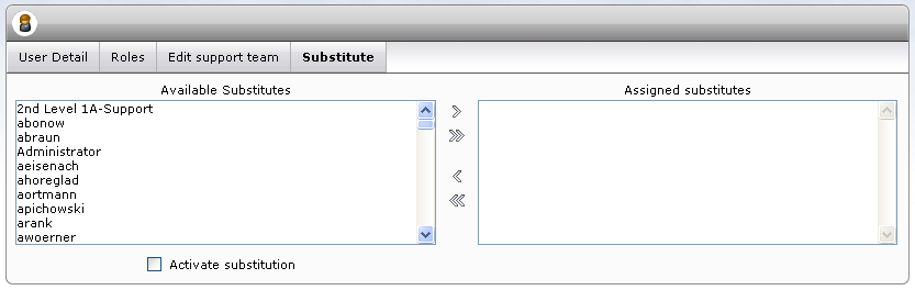 Assign/ remove Substitutes