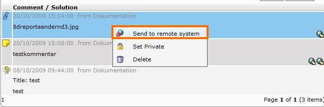 send to remote system