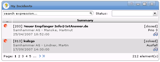 Webpart: My Incidents