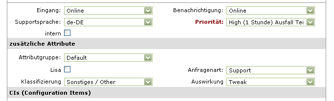 Zusätzliche Attribute in der Anfrage