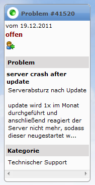 Infoleiste im Problem