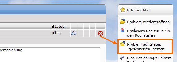 Problem schließen Problem schließen