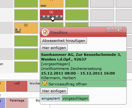 Technikertermin wiederhergestellt