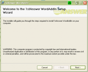 1stAnswer.WordAddin Installationsvorbereitung